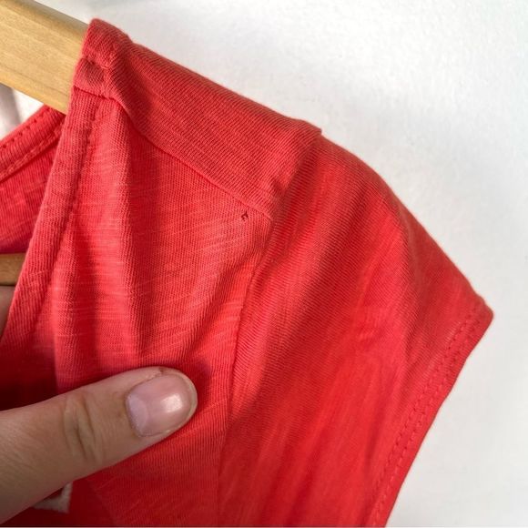 Free People Toosaloosa Slub Meadows Midi Coral Orange Dress Size Medium - Picture 11 of 11